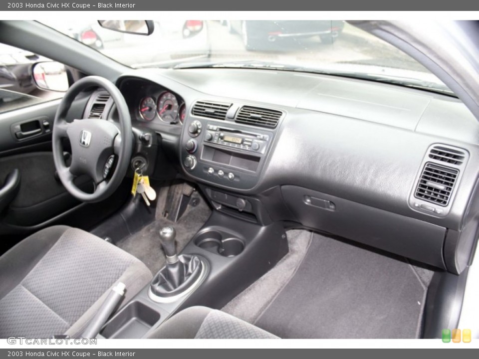 Black Interior Dashboard for the 2003 Honda Civic HX Coupe #83121570