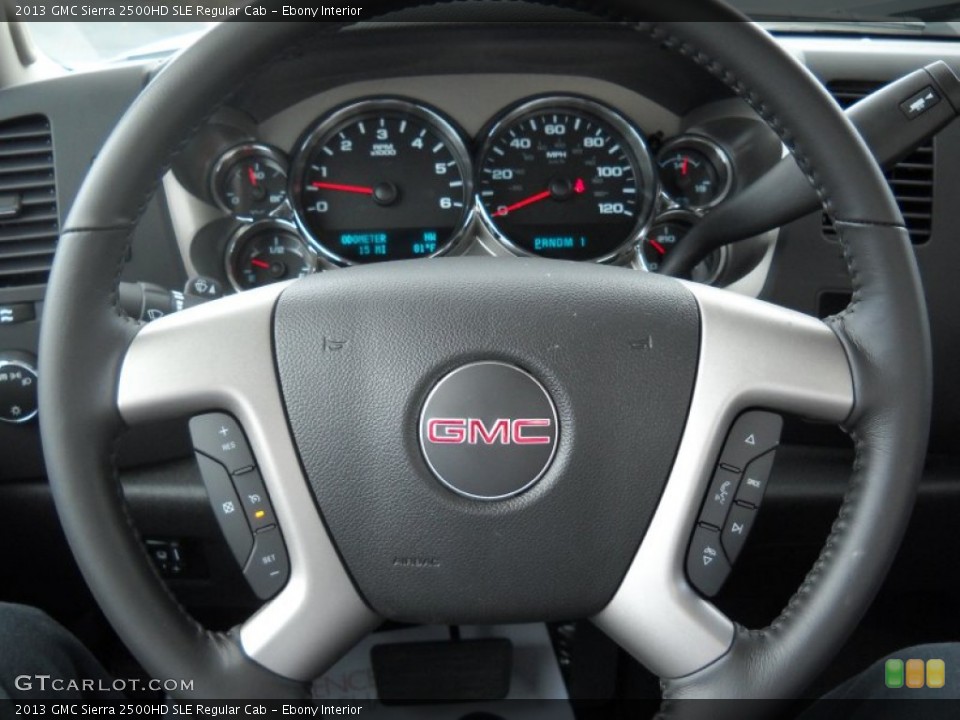 Ebony Interior Steering Wheel for the 2013 GMC Sierra 2500HD SLE Regular Cab #83124057