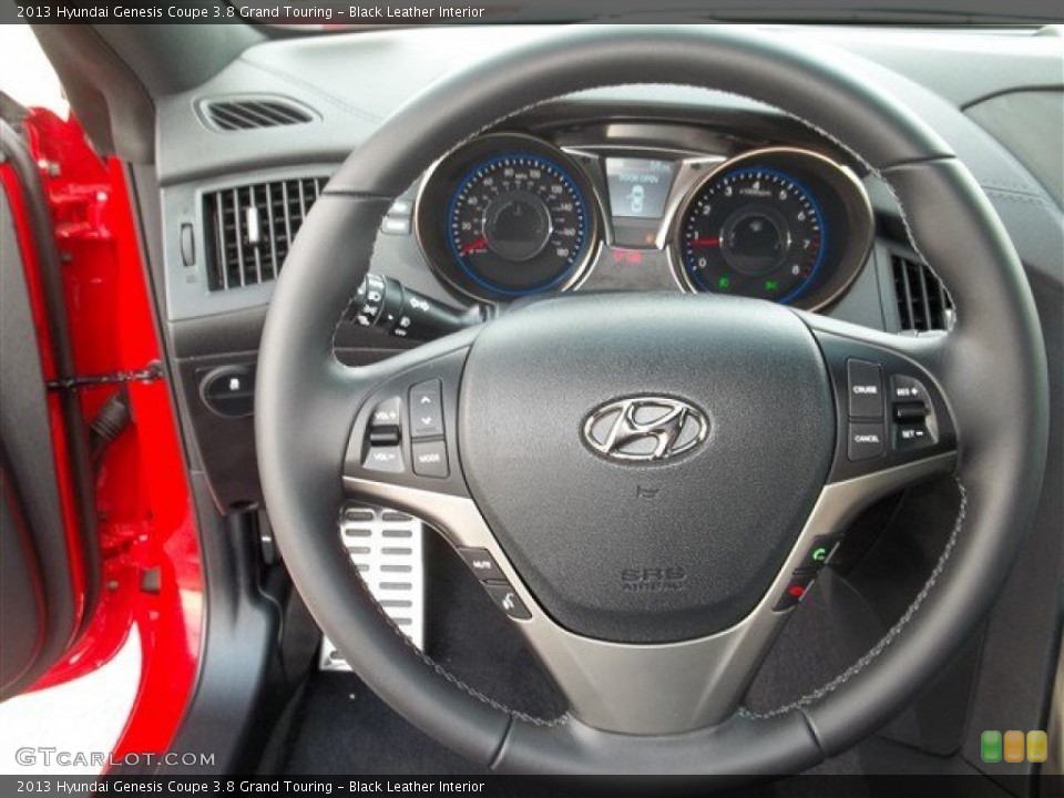 Black Leather Interior Steering Wheel for the 2013 Hyundai Genesis Coupe 3.8 Grand Touring #83125677