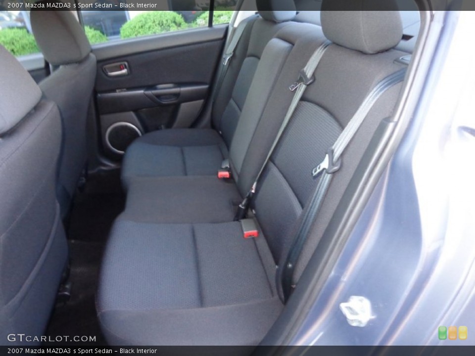 Black Interior Rear Seat for the 2007 Mazda MAZDA3 s Sport Sedan #83129907