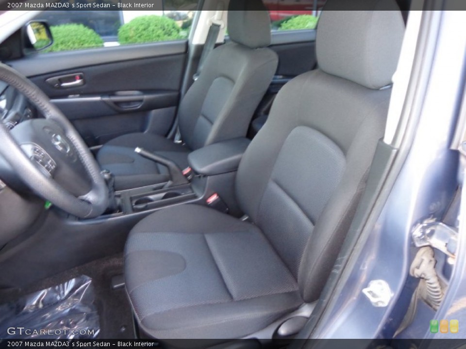 Black Interior Front Seat for the 2007 Mazda MAZDA3 s Sport Sedan #83129952
