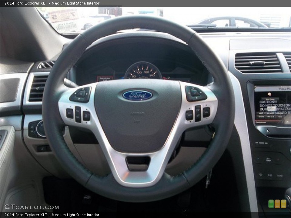 Medium Light Stone Interior Steering Wheel for the 2014 Ford Explorer XLT #83162527