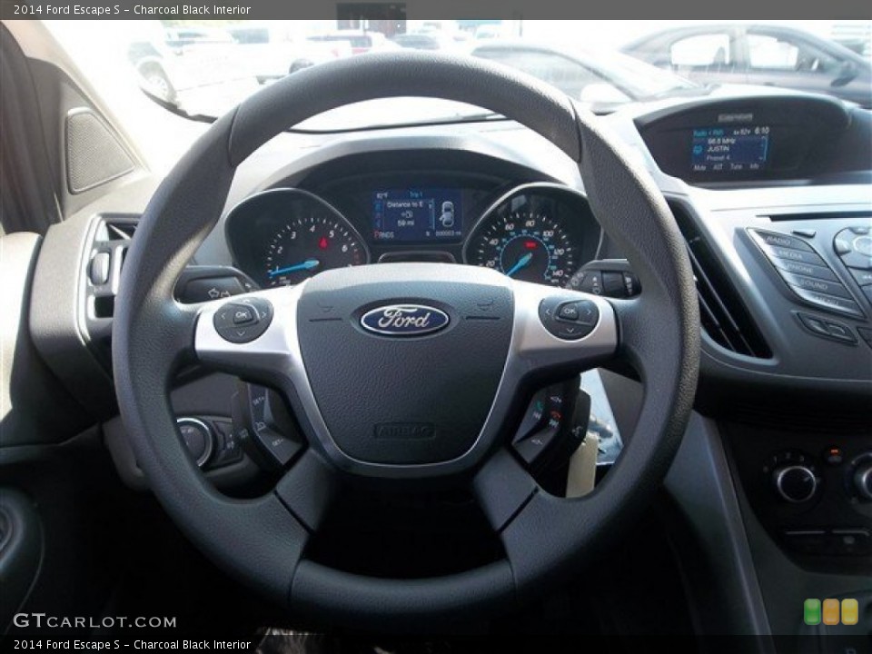 Charcoal Black Interior Steering Wheel for the 2014 Ford Escape S #83168987