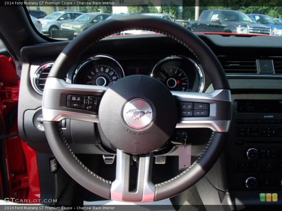 Charcoal Black Interior Steering Wheel for the 2014 Ford Mustang GT Premium Coupe #83195561