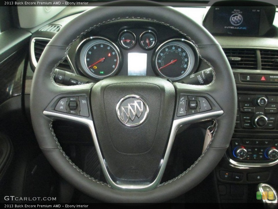 Ebony Interior Steering Wheel for the 2013 Buick Encore Premium AWD #83197338