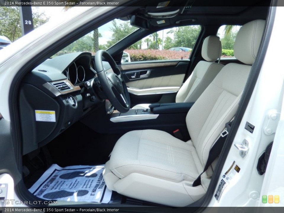 Porcelain/Black Interior Photo for the 2014 Mercedes-Benz E 350 Sport Sedan #83201785