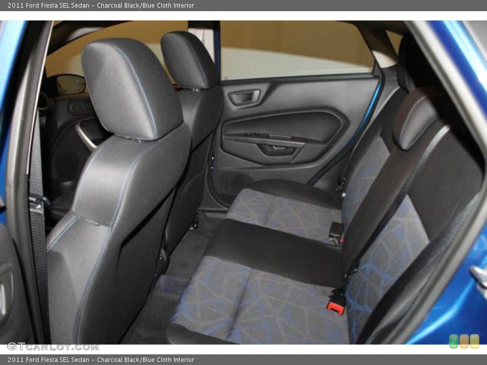 Charcoal Black/Blue Cloth Interior Rear Seat for the 2011 Ford Fiesta SEL Sedan #83203710