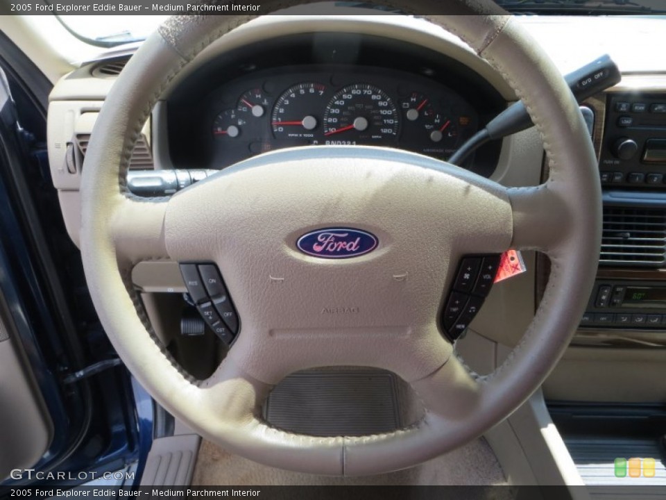 Medium Parchment Interior Steering Wheel for the 2005 Ford Explorer Eddie Bauer #83211853