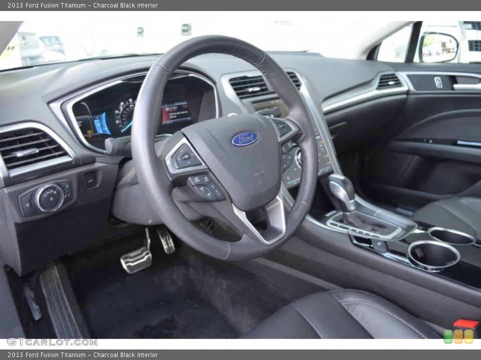 Charcoal Black Interior Steering Wheel for the 2013 Ford Fusion Titanium #83217963