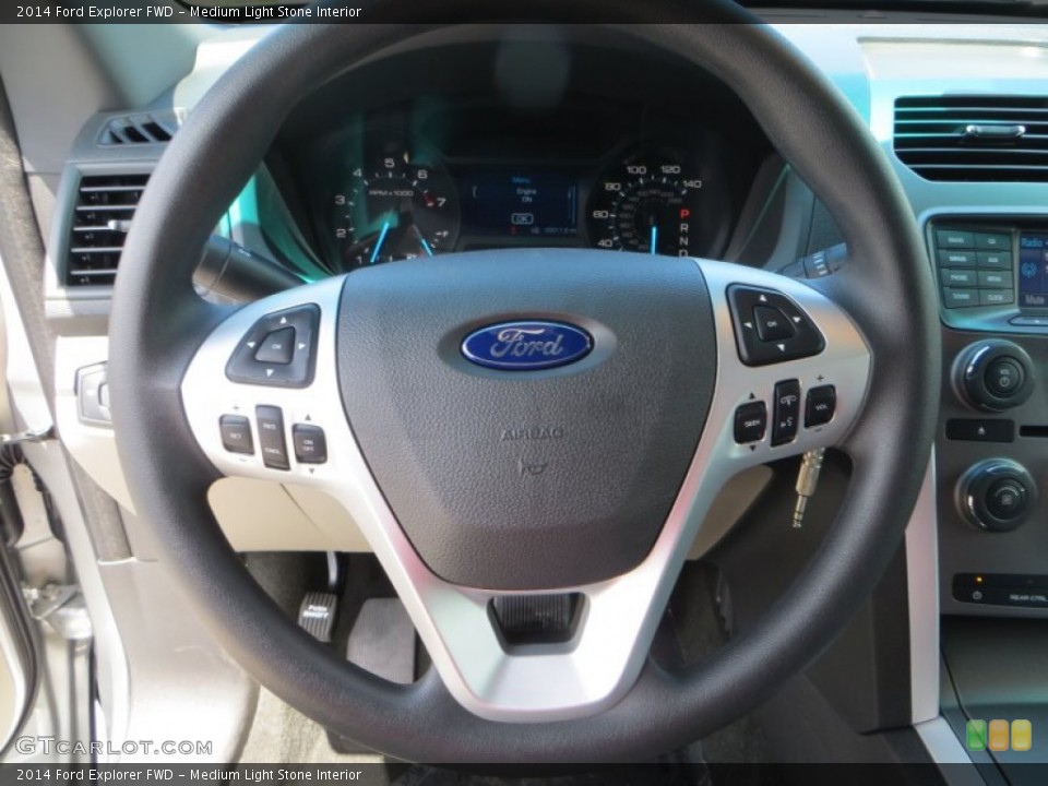 Medium Light Stone Interior Steering Wheel for the 2014 Ford Explorer FWD #83222062