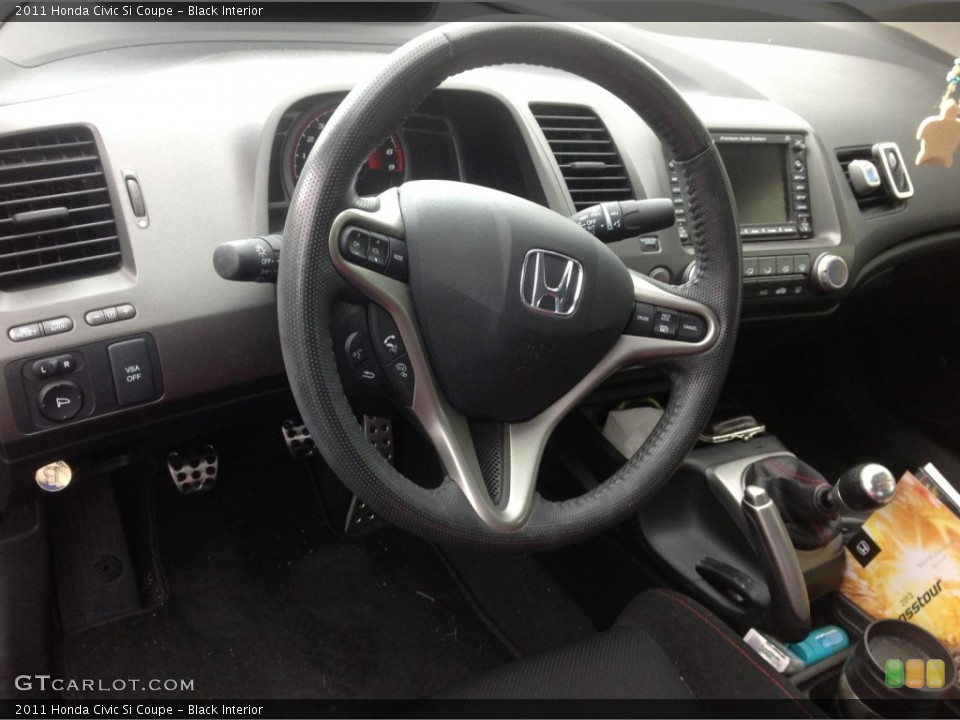 Black Interior Steering Wheel for the 2011 Honda Civic Si Coupe #83224115