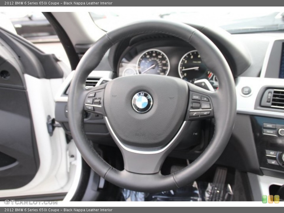 Black Nappa Leather Interior Steering Wheel for the 2012 BMW 6 Series 650i Coupe #83230581