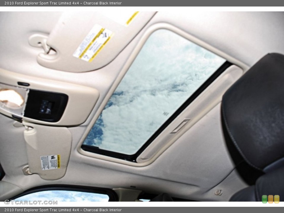 Charcoal Black Interior Sunroof for the 2010 Ford Explorer Sport Trac Limited 4x4 #83231088