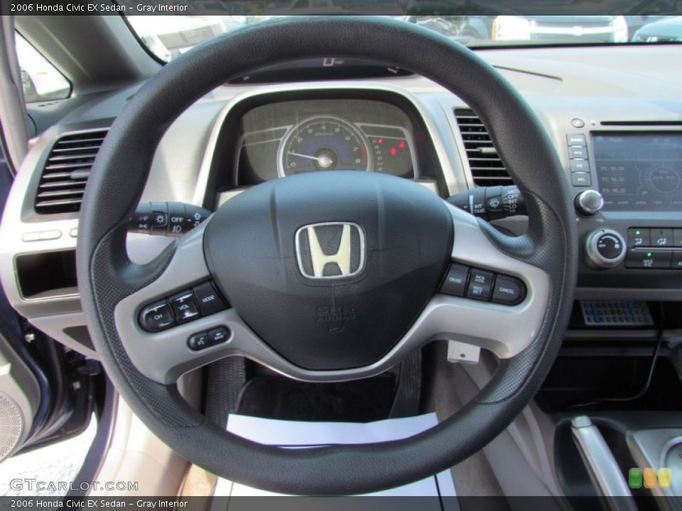 Gray Interior Steering Wheel for the 2006 Honda Civic EX Sedan #83234405