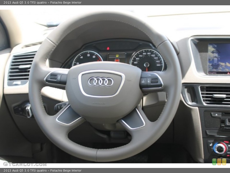 Pistachio Beige Interior Steering Wheel for the 2013 Audi Q5 3.0 TFSI quattro #83239864