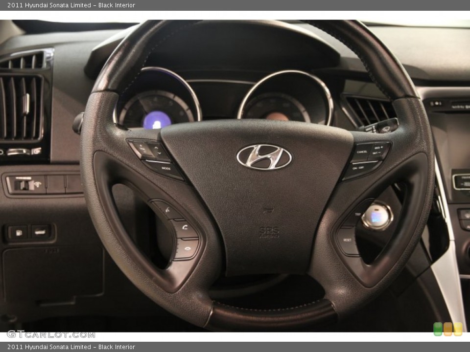 Black Interior Steering Wheel for the 2011 Hyundai Sonata Limited #83247045