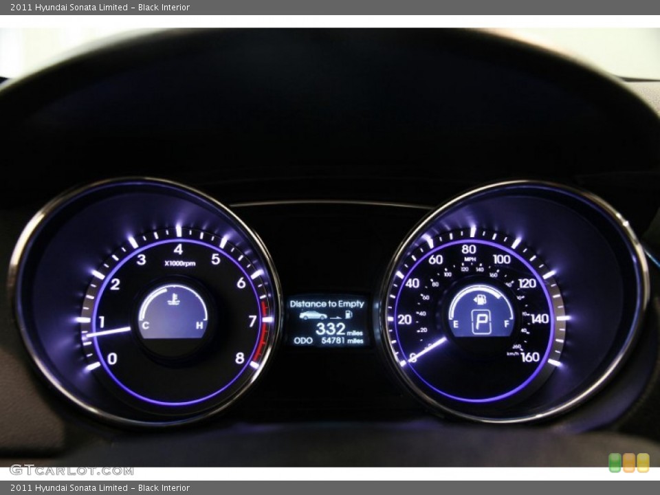 Black Interior Gauges for the 2011 Hyundai Sonata Limited #83247070