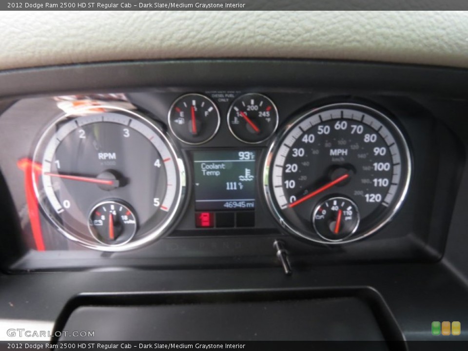 Dark Slate/Medium Graystone Interior Gauges for the 2012 Dodge Ram 2500 HD ST Regular Cab #83254436