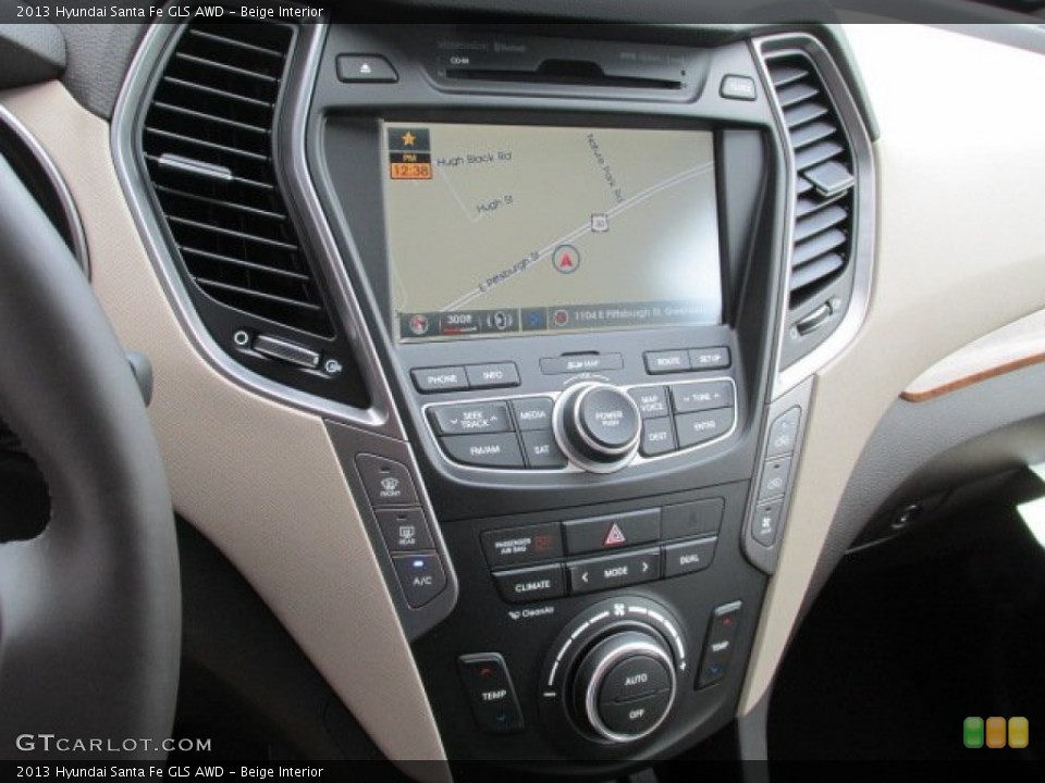Beige Interior Controls for the 2013 Hyundai Santa Fe GLS AWD #83255018