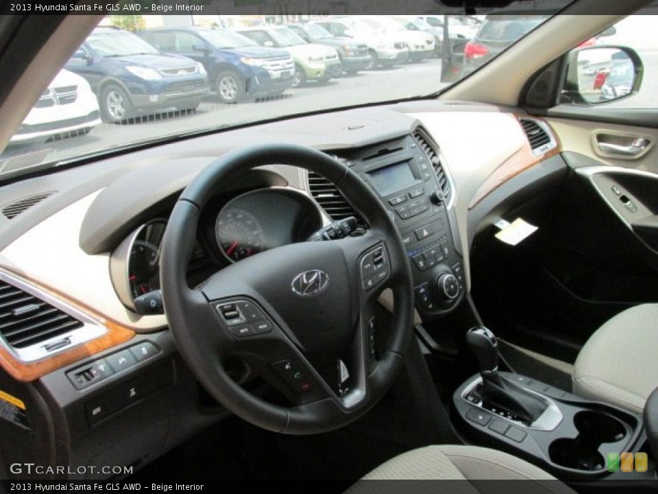 Beige Interior Prime Interior for the 2013 Hyundai Santa Fe GLS AWD #83255381