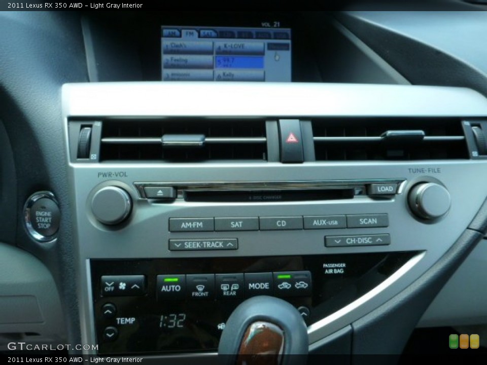 Light Gray Interior Controls for the 2011 Lexus RX 350 AWD #83260195