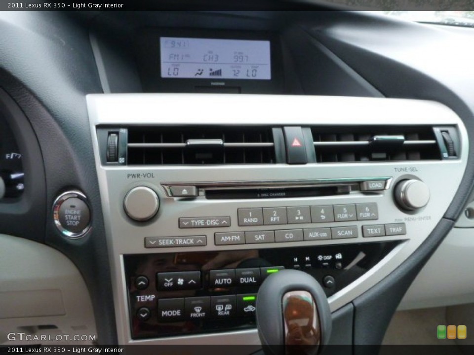 Light Gray Interior Controls for the 2011 Lexus RX 350 #83264726