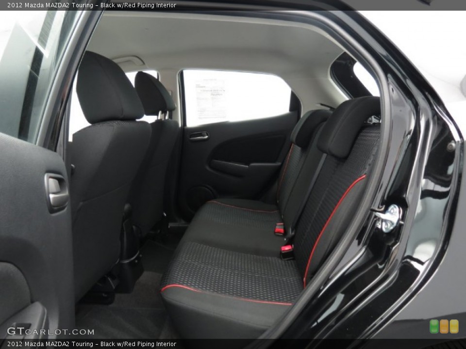 Black w/Red Piping Interior Rear Seat for the 2012 Mazda MAZDA2 Touring #83273431