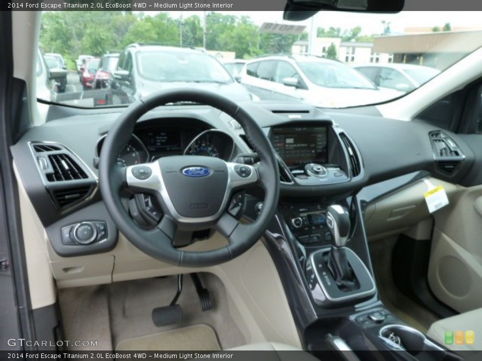 Medium Light Stone Interior Dashboard for the 2014 Ford Escape Titanium 2.0L EcoBoost 4WD #83285217