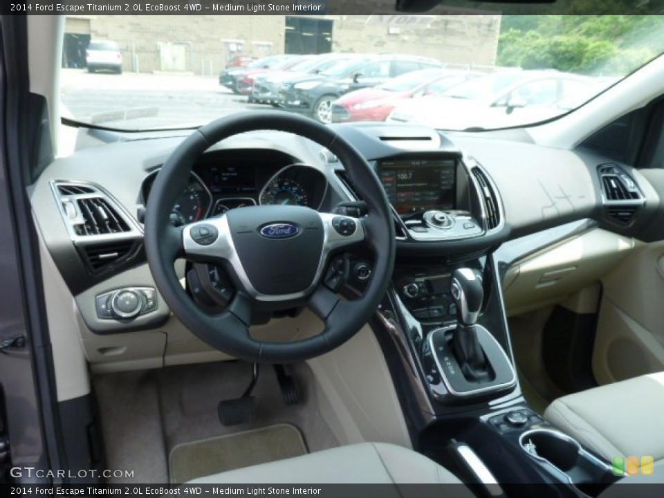 Medium Light Stone Interior Dashboard for the 2014 Ford Escape Titanium 2.0L EcoBoost 4WD #83285544