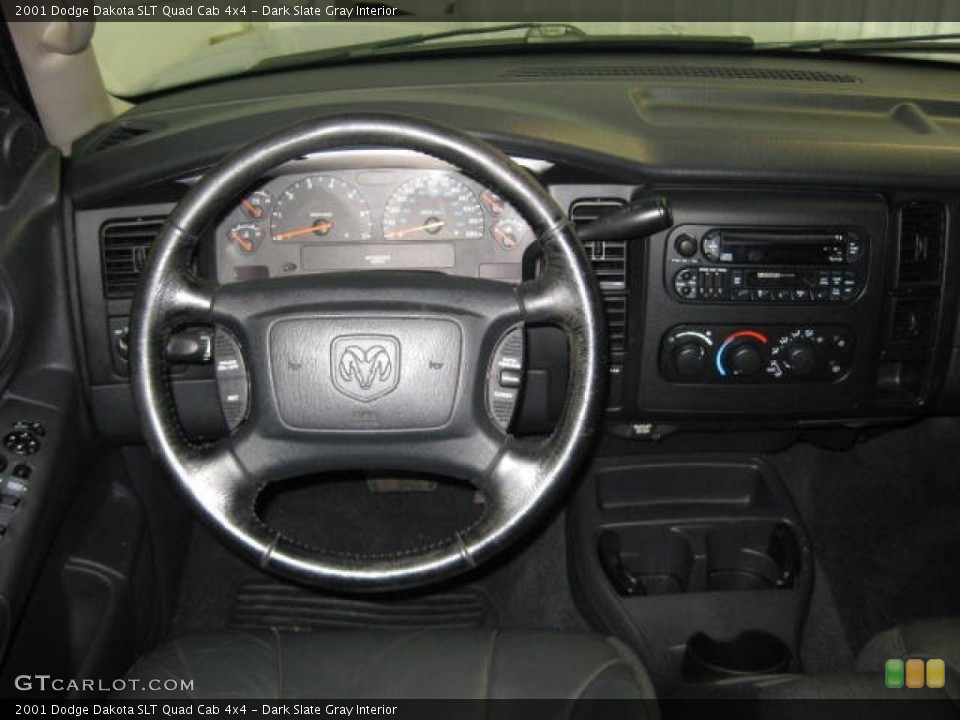 Dark Slate Gray Interior Dashboard for the 2001 Dodge Dakota SLT Quad Cab 4x4 #83287069