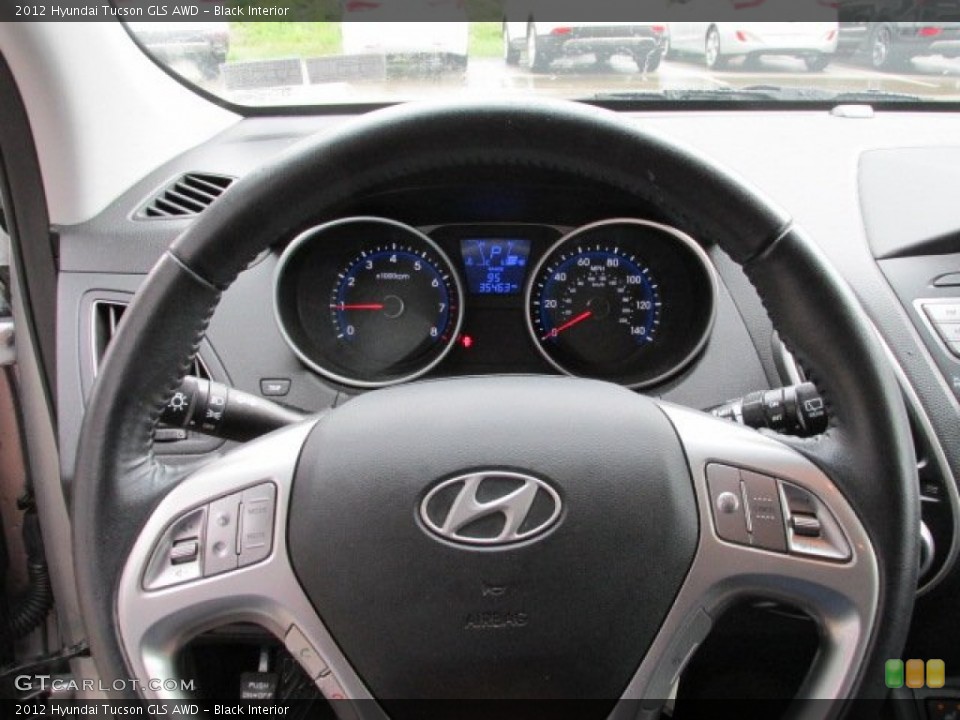 Black Interior Steering Wheel for the 2012 Hyundai Tucson GLS AWD #83287889