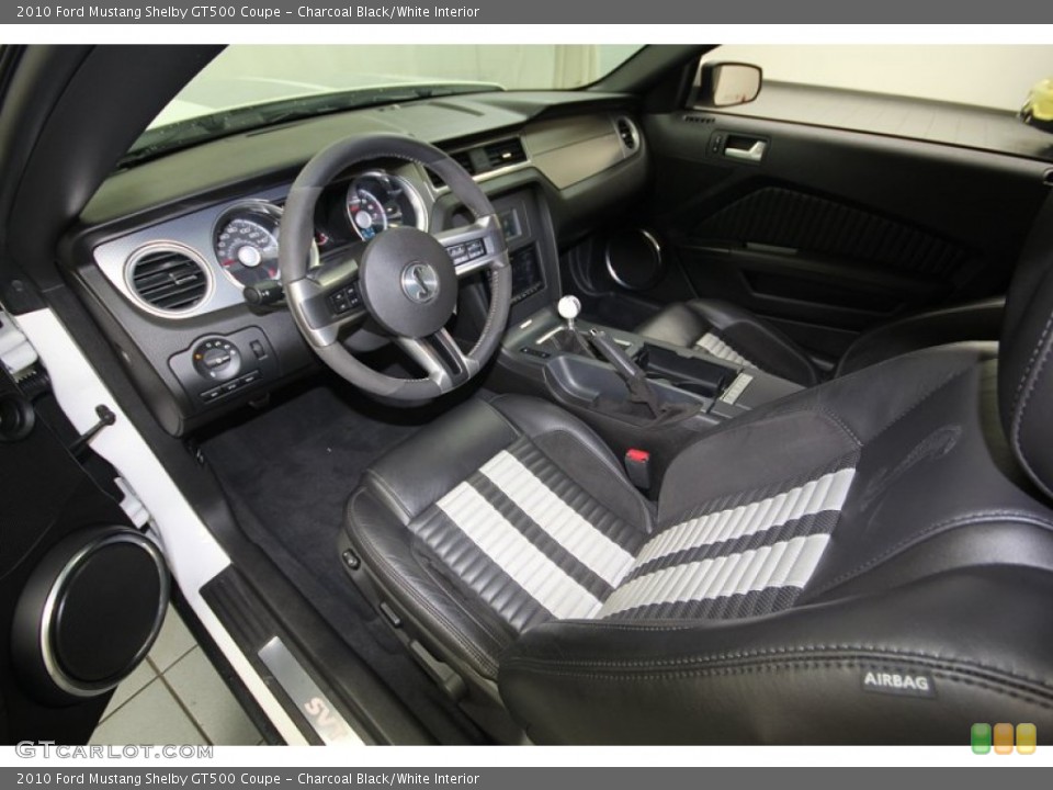 Charcoal Black/White Interior Prime Interior for the 2010 Ford Mustang Shelby GT500 Coupe #83289729