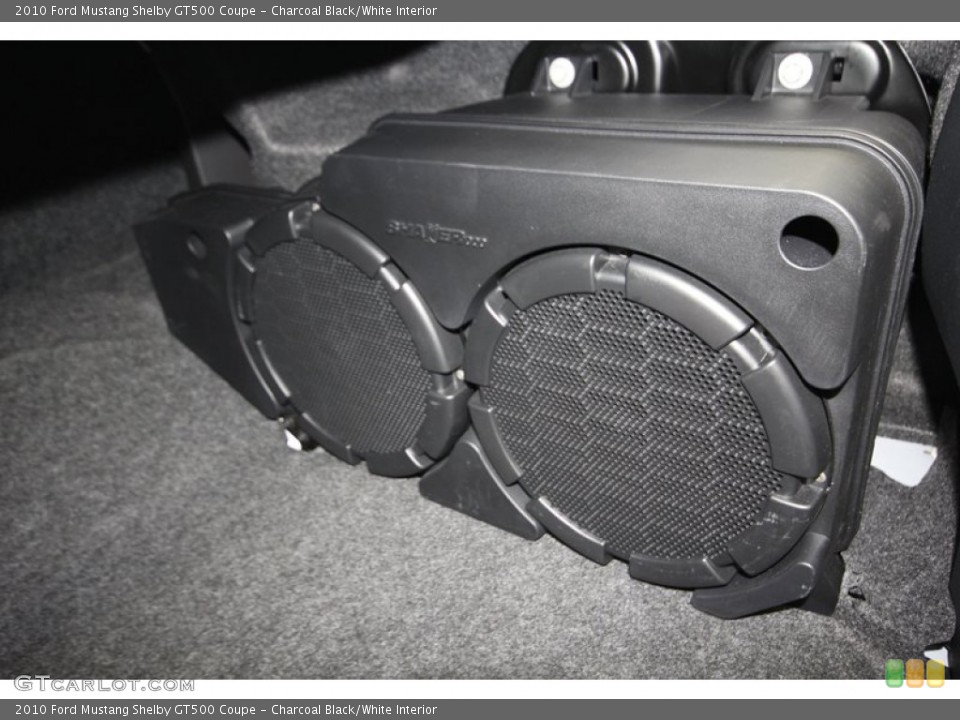 Charcoal Black/White Interior Audio System for the 2010 Ford Mustang Shelby GT500 Coupe #83290286
