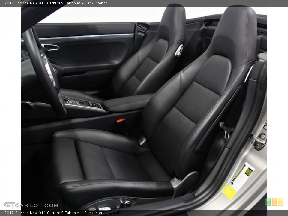 Black Interior Front Seat for the 2012 Porsche New 911 Carrera S Cabriolet #83293279