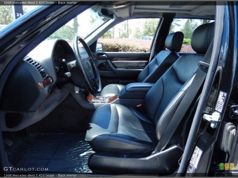 Black Interior Front Seat for the 1998 Mercedes-Benz S 420 Sedan #83295863