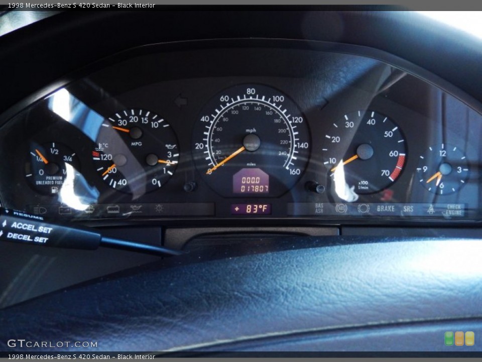 Black Interior Gauges for the 1998 Mercedes-Benz S 420 Sedan #83296100