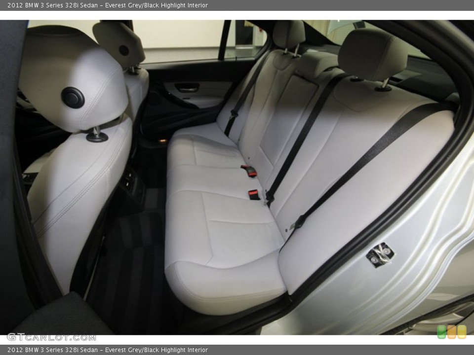 Everest Grey/Black Highlight Interior Rear Seat for the 2012 BMW 3 Series 328i Sedan #83296225