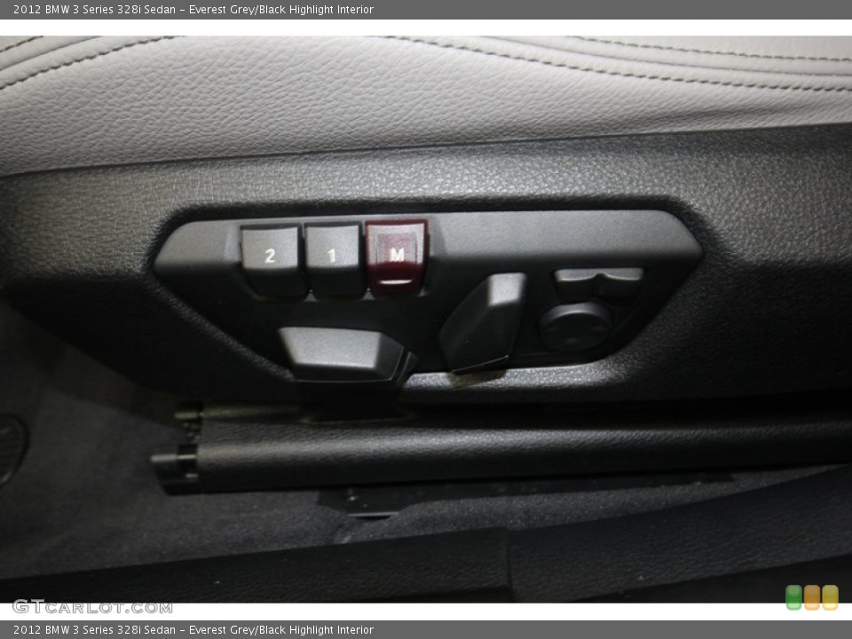 Everest Grey/Black Highlight Interior Controls for the 2012 BMW 3 Series 328i Sedan #83296311