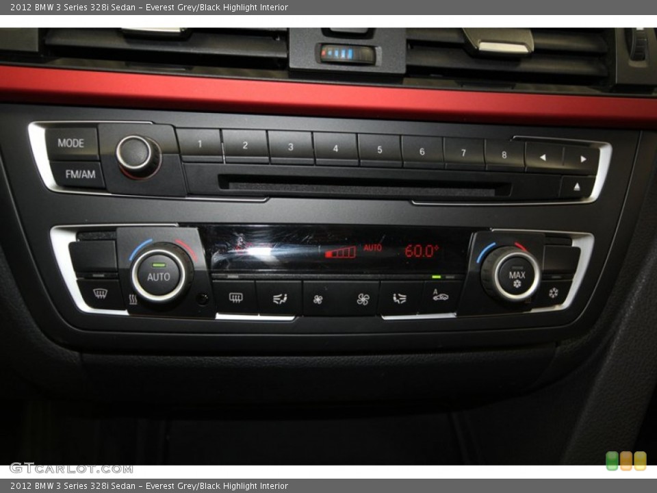 Everest Grey/Black Highlight Interior Controls for the 2012 BMW 3 Series 328i Sedan #83296422