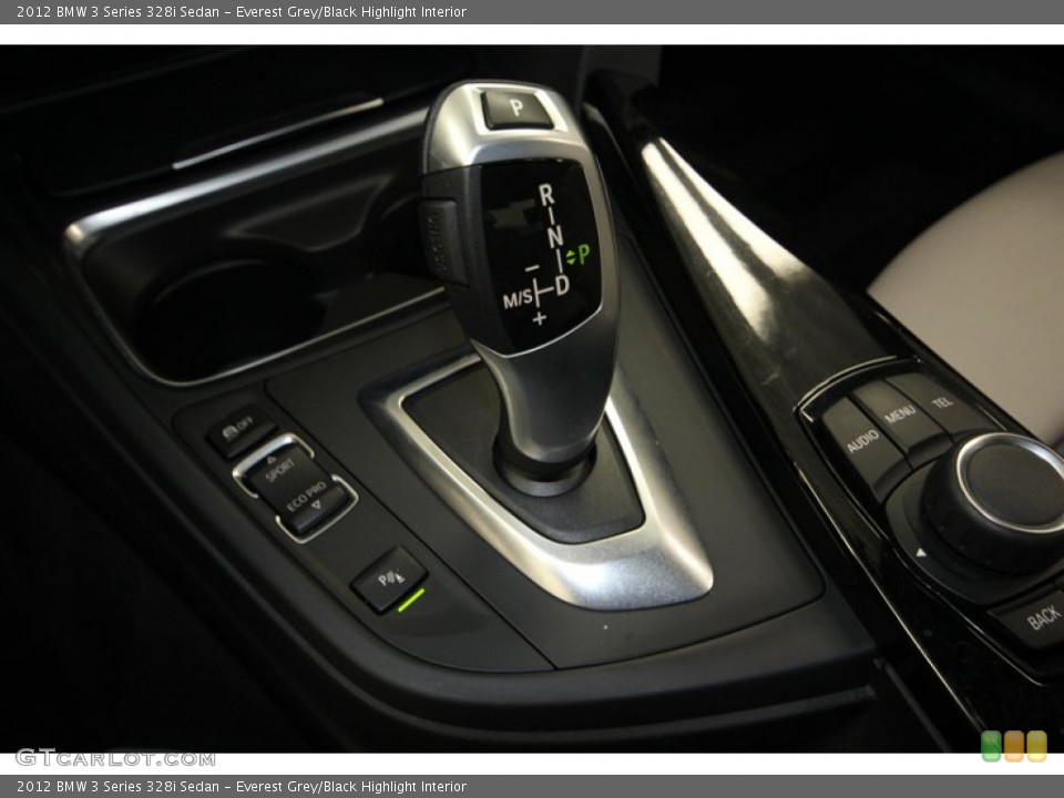 Everest Grey/Black Highlight Interior Transmission for the 2012 BMW 3 Series 328i Sedan #83296444