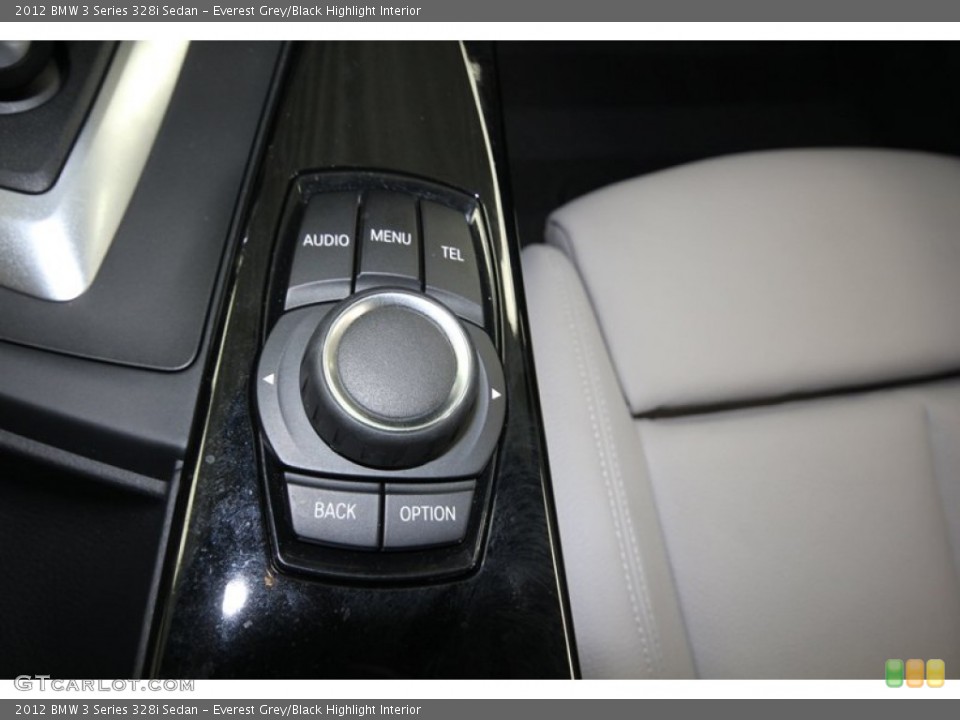 Everest Grey/Black Highlight Interior Controls for the 2012 BMW 3 Series 328i Sedan #83296458