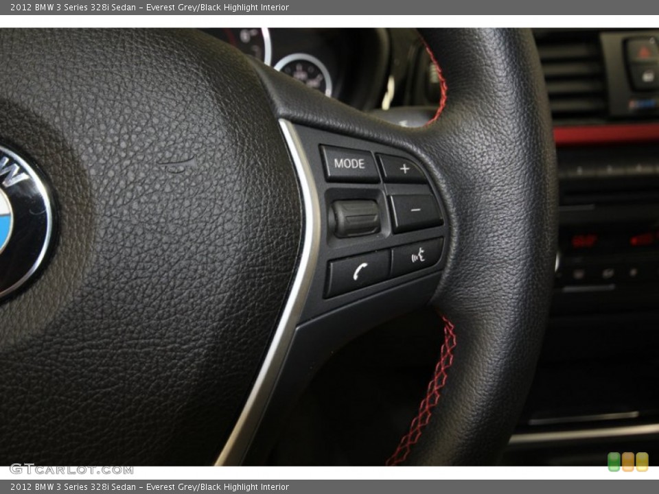 Everest Grey/Black Highlight Interior Controls for the 2012 BMW 3 Series 328i Sedan #83296532