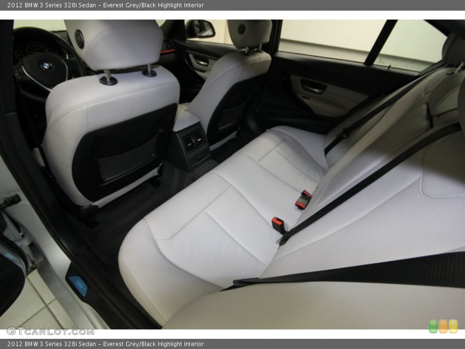 Everest Grey/Black Highlight Interior Rear Seat for the 2012 BMW 3 Series 328i Sedan #83296611