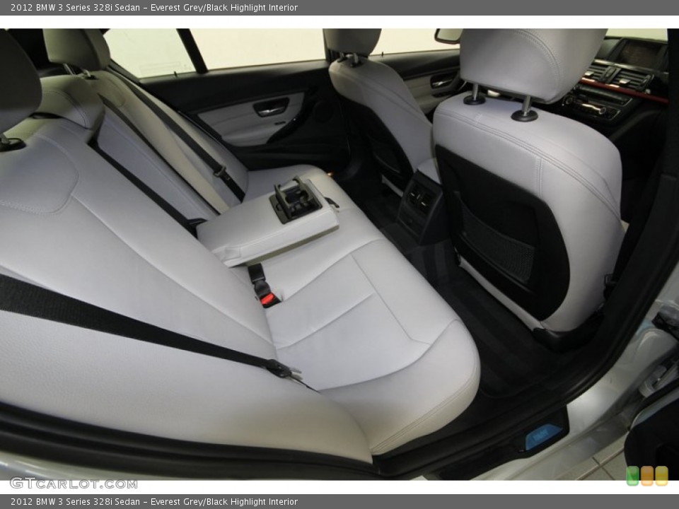 Everest Grey/Black Highlight Interior Rear Seat for the 2012 BMW 3 Series 328i Sedan #83296771