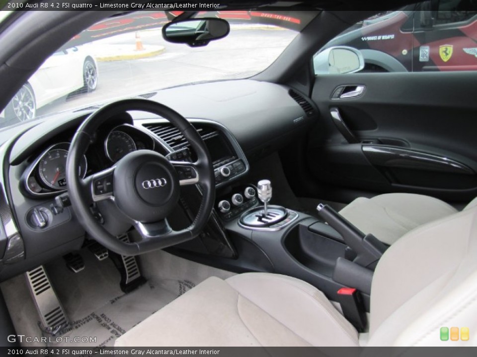 Limestone Gray Alcantara/Leather 2010 Audi R8 Interiors