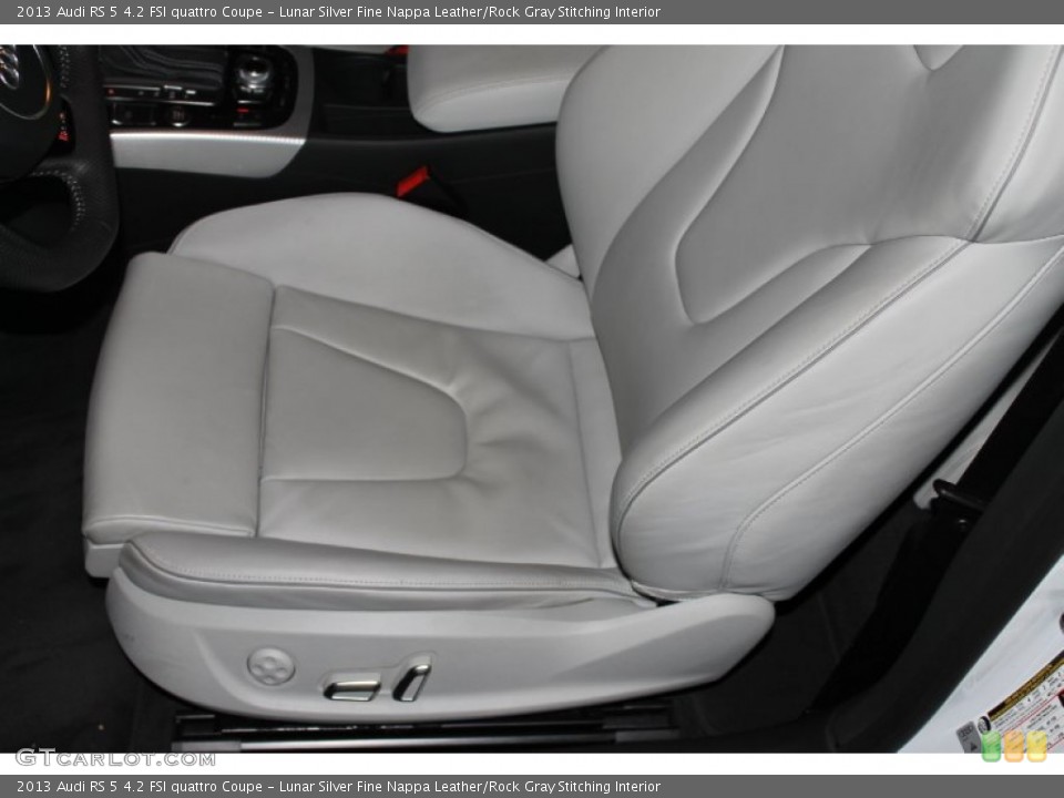Lunar Silver Fine Nappa Leather/Rock Gray Stitching 2013 Audi RS 5 Interiors