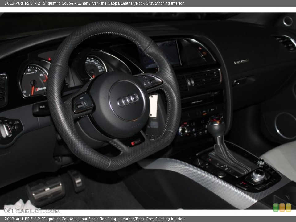 Lunar Silver Fine Nappa Leather/Rock Gray Stitching Interior Dashboard for the 2013 Audi RS 5 4.2 FSI quattro Coupe #83307849