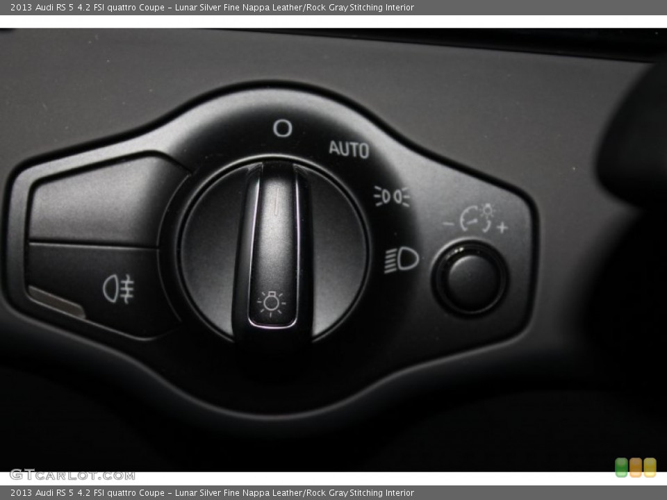 Lunar Silver Fine Nappa Leather/Rock Gray Stitching Interior Controls for the 2013 Audi RS 5 4.2 FSI quattro Coupe #83307864