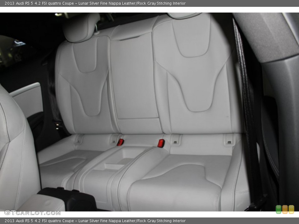 Lunar Silver Fine Nappa Leather/Rock Gray Stitching Interior Rear Seat for the 2013 Audi RS 5 4.2 FSI quattro Coupe #83308113