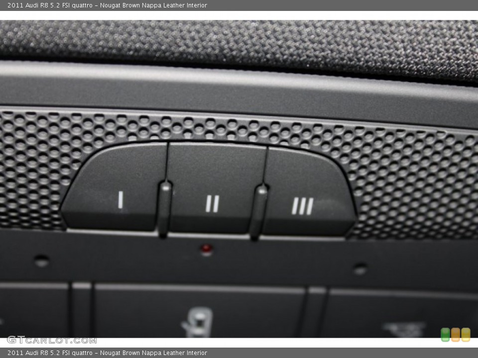 Nougat Brown Nappa Leather Interior Controls for the 2011 Audi R8 5.2 FSI quattro #83310139